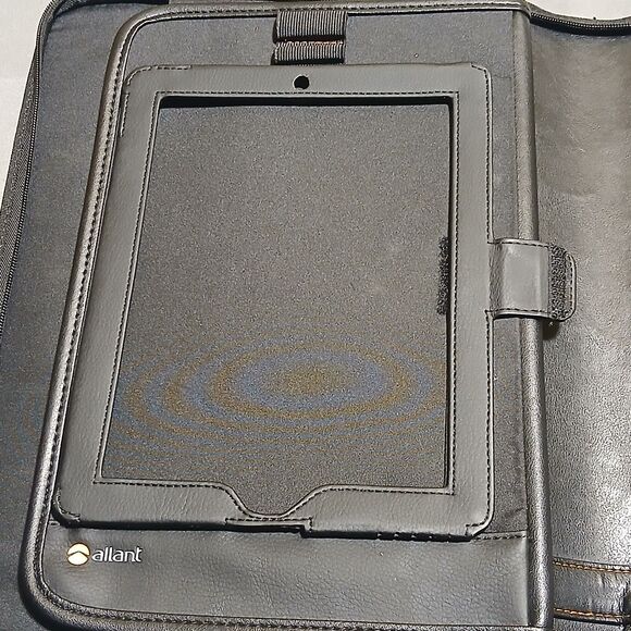 Allant iPad Case Black Full Zip Pro Folio Leather Vinyl The Milano Travel Handle - Picture 2 of 15